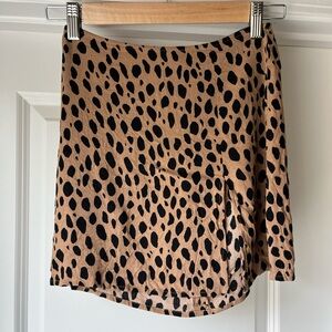 Reformation Tan and Black Mini Skirt